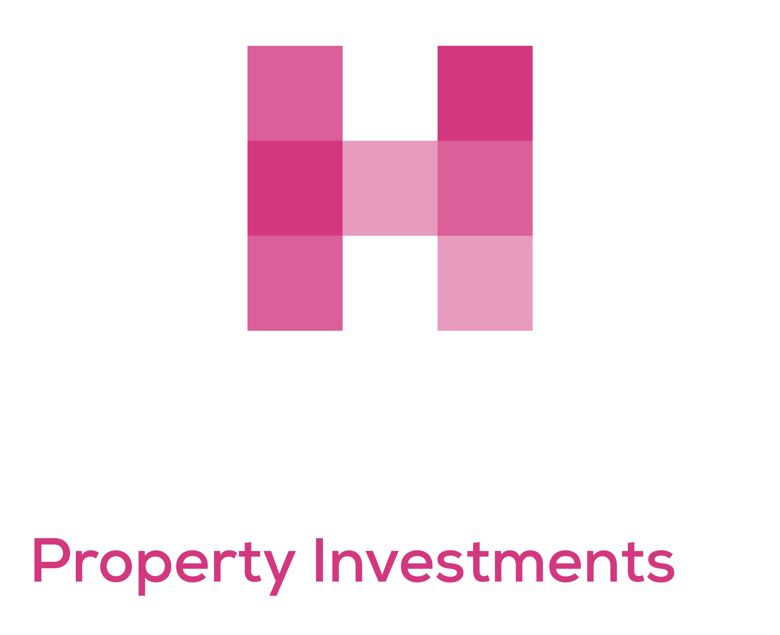 Hattersley Property Investments logo white and pink